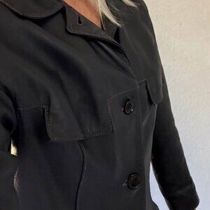 Vintage Fully Lined Navy Blue Leather Jacket